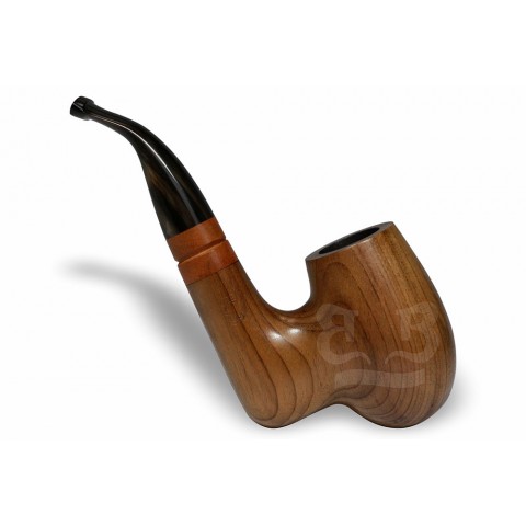 Cachimbo Itália Encerado com Anel de Madeira (Filtro Permanente) Piteira Chifre